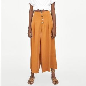 Zara cropped pants with buttons